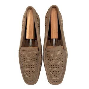 DONALD PLINER Studded Suede Moccasins (Sz 9)